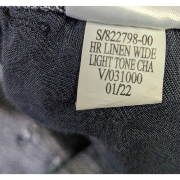 Old Navy Womens 2X Wide Leg Crop Pants Blue High Rise Linen Blend - Picture 8 of 8